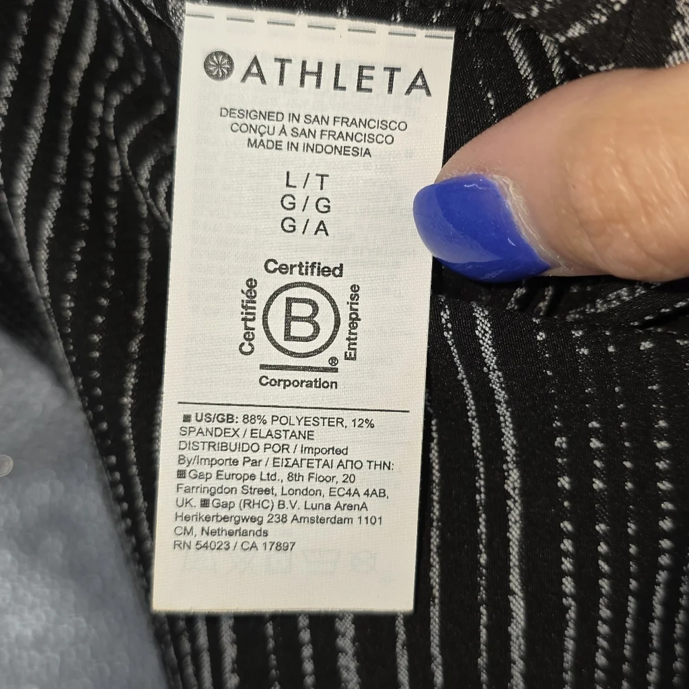 Athleta Arrival Maxi Dress Amara Stripe Black White Large Tall - Picture 3 of 6